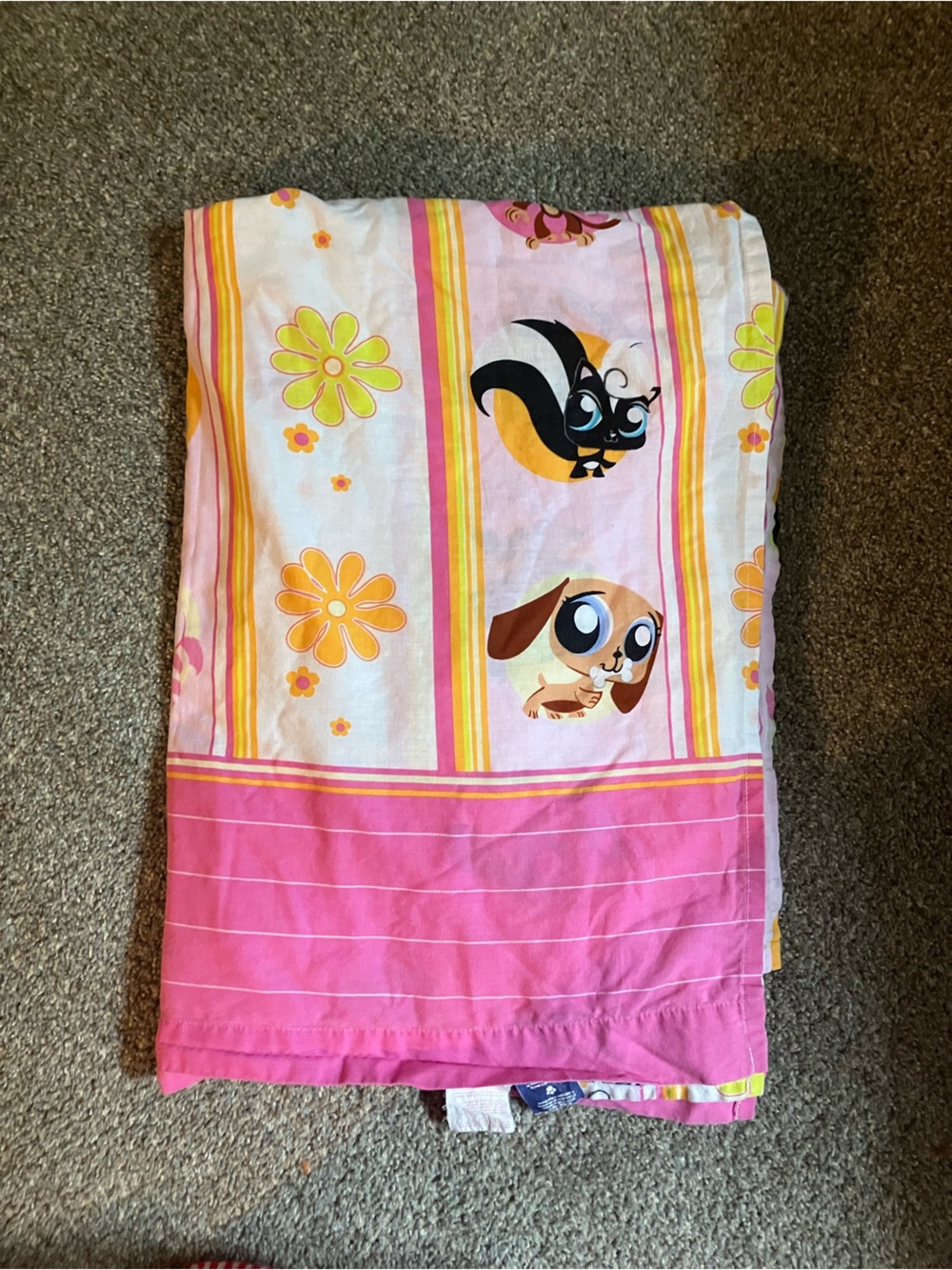 Y2K Vintage Littlest Pet Shop LPS Twin Flat Sheet
